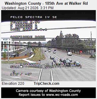 Traffic Cam Hillsboro: Washington County - 185th Ave at Walker Rd