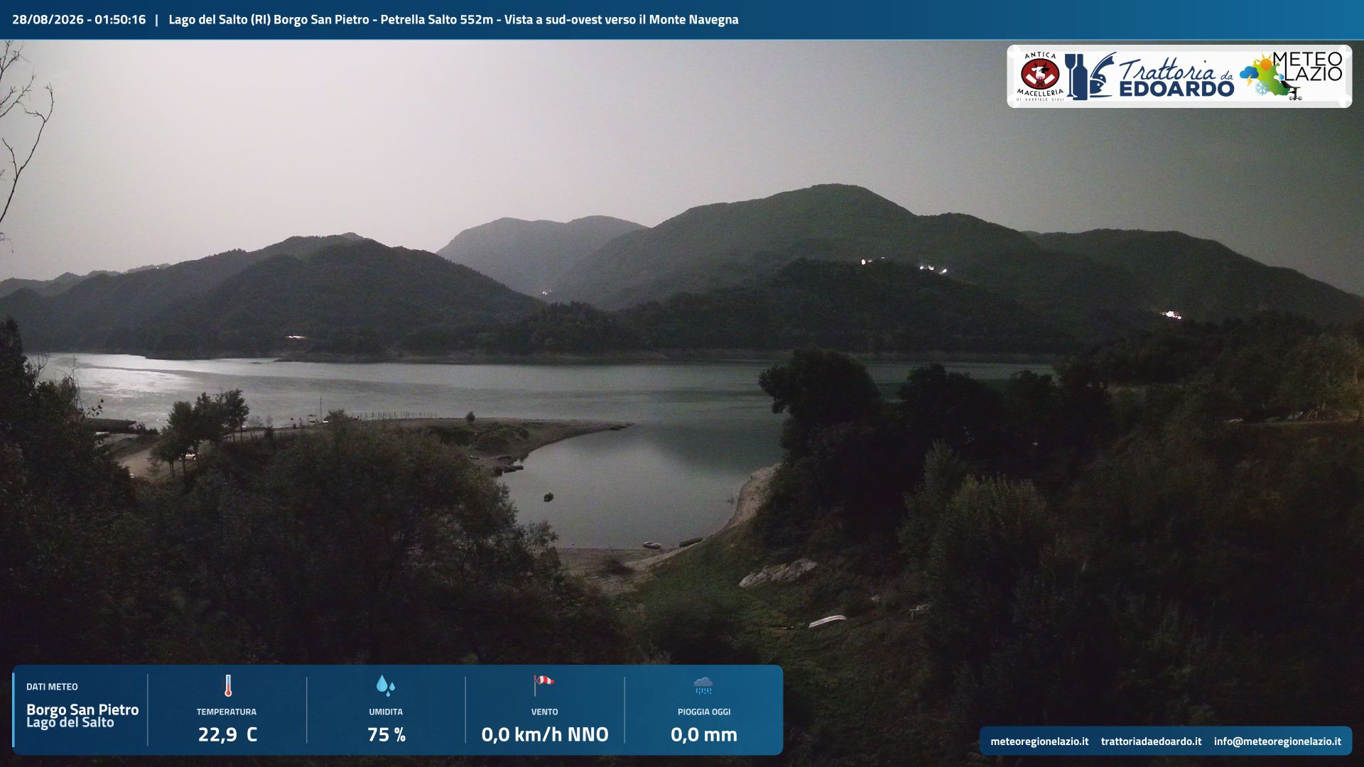 Traffic Cam Petrella Salto › South-West: Borgo San Pietro - Lago del Salto