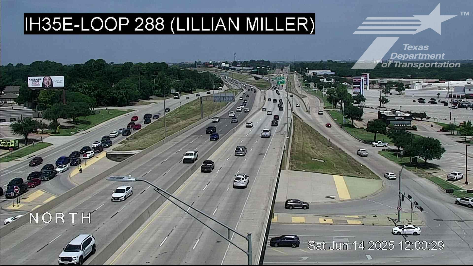 Traffic Cam Denton › North: I-35E @ Loop 288 (Lillian Miller)