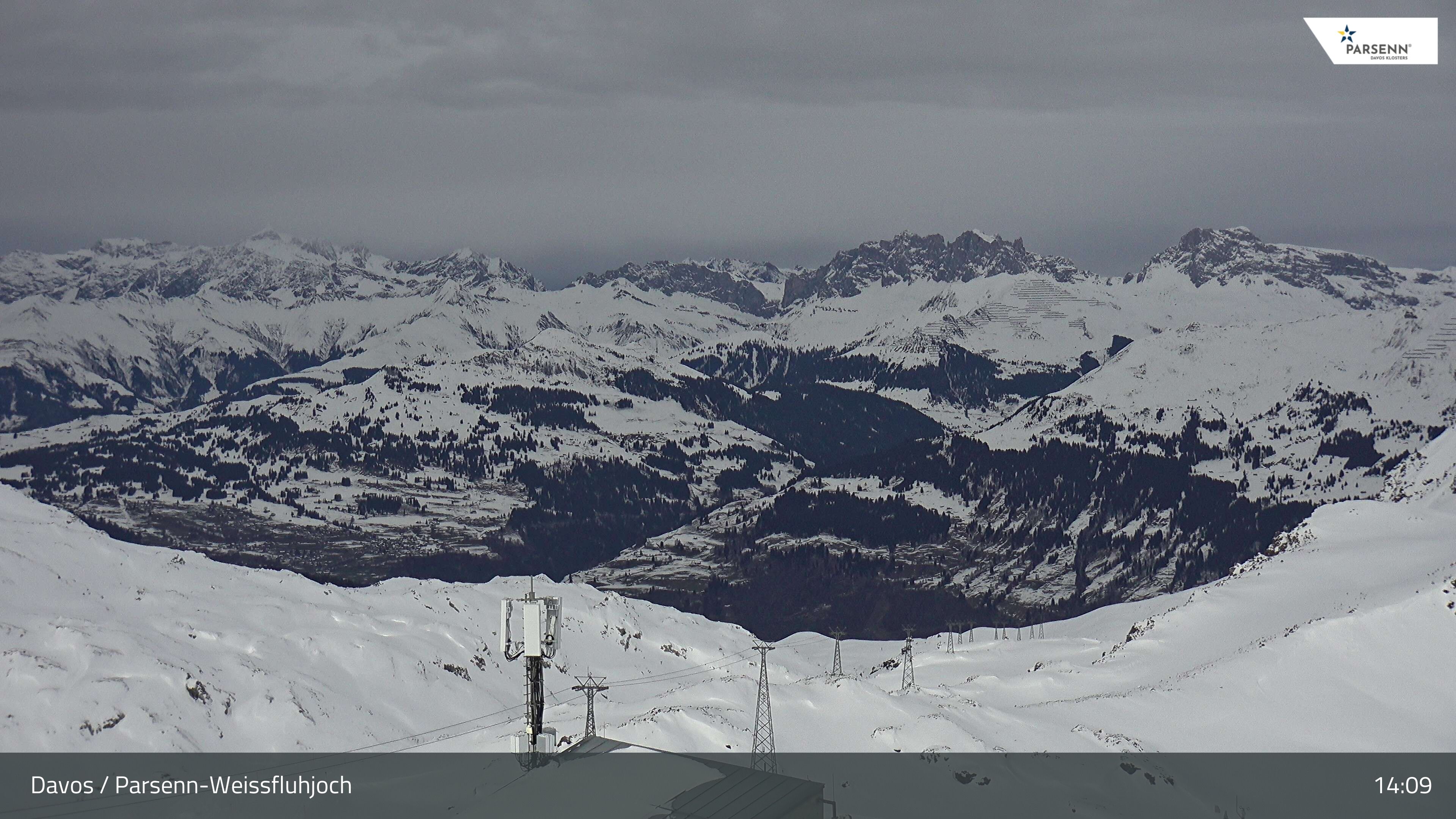 Davos: Dorf - Weissfluhjoch, Blick Schifer