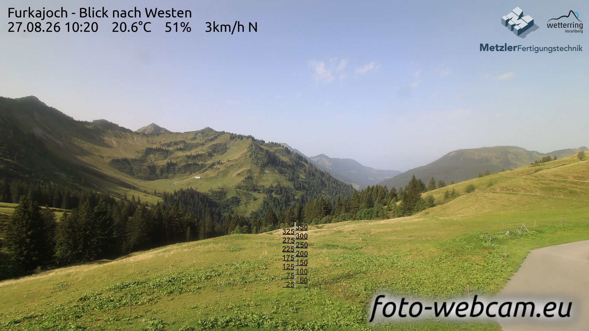 Traffic Cam Gemeinde Damuls: Furkajoch - Blick nach Westen