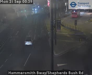 Traffic Cam Acton: Hammersmith Bway/Shepherds Bush Rd