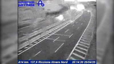 Preview delle webcam di Misano Adriatico: A14 km. 137,6 Riccione itinere Nord