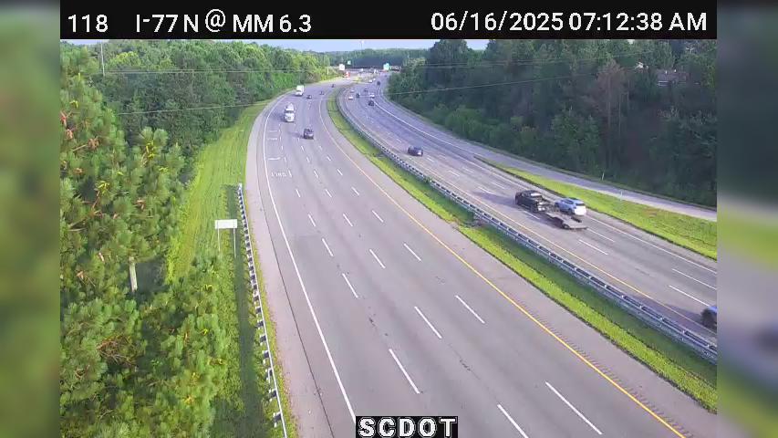 Traffic Cam Columbia: I-77 N @ MM 6.3 (Shop Rd)