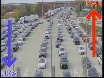 Traffic Cam Queenston › North: I-190 (Niagara Expy) at US Toll Plaza