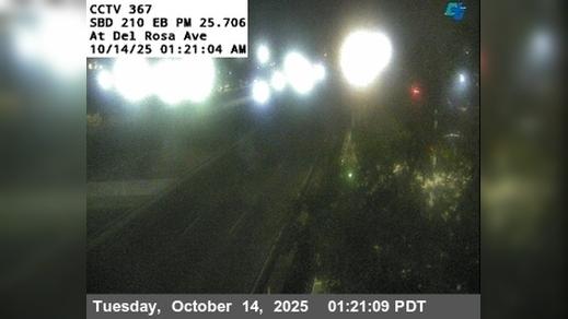 Traffic Cam San Bernardino › East: I-210 : (367) Del Rosa Ave Off Ramp