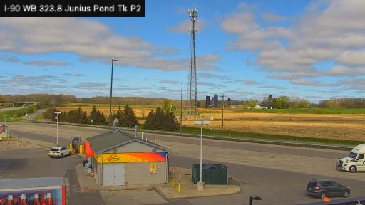 Traffic Cam Stone Church Corner › West: I-90 WB 323.8 Junius Pond Truck Pk