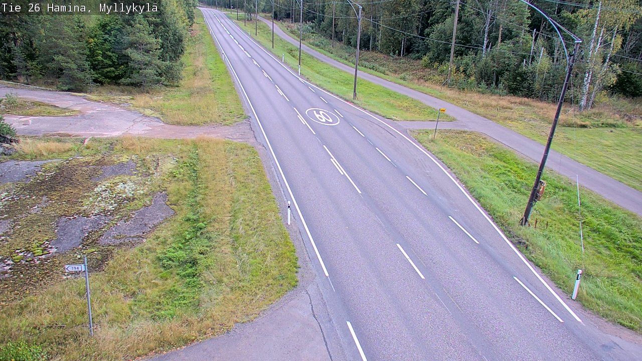 Traffic Cam Hamina: Tie - Myllykylä - Taavettiin
