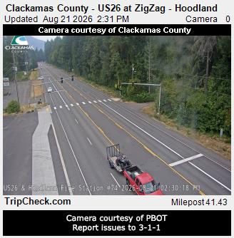 Traffic Cam Wemme: Clackamas County - US26 at ZigZag - Hoodland