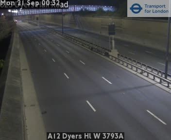 Traffic Cam Heathfield and Waldron: A12 Dyers Hl W 3793A