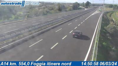 Preview delle webcam di Foggia: A14 km. 554,0 - itinere nord