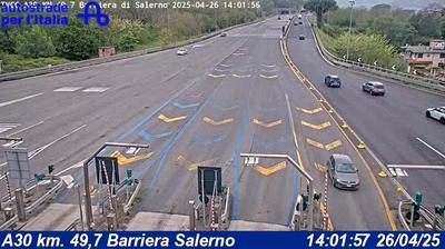 Preview delle webcam di Mercato San Severino: A30 km. 49,7 Barriera Salerno