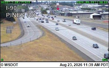 Traffic Cam Spokane Valley: I-90 at MP 290.1: Pines Rd