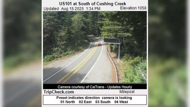 Traffic Cam Crescent City: US 101 at South of Cushing Creek