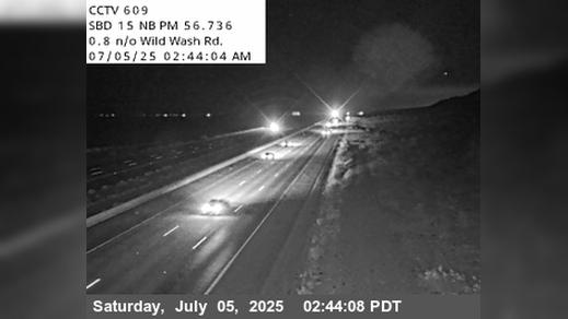 Traffic Cam San Bernardino County › North: I-15 : (609) Wild Wash Rd