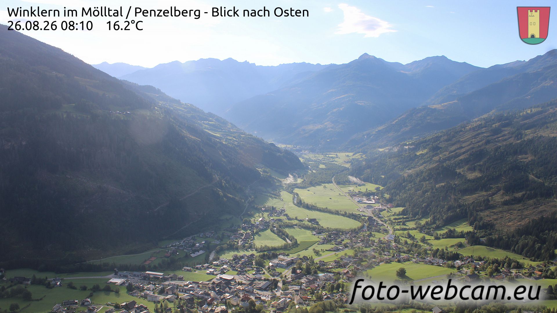 Traffic Cam Winklern: im Mölltal - Penzelberg - Blick nach Osten