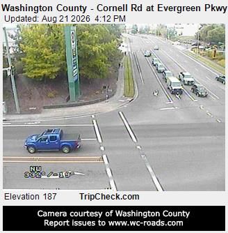 Traffic Cam Hillsboro: Washington County - Cornell Rd at Evergreen Pkwy