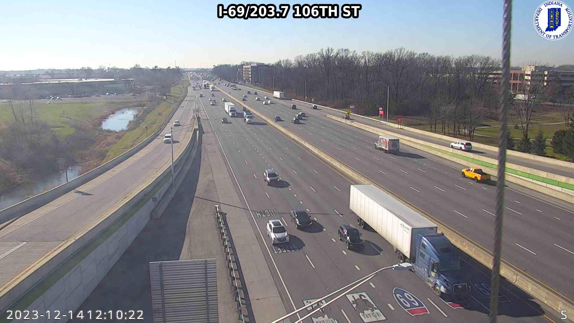 Traffic Cam Fishers: I-69: I-69/203.7 106TH ST: I-69/203.7 106TH ST