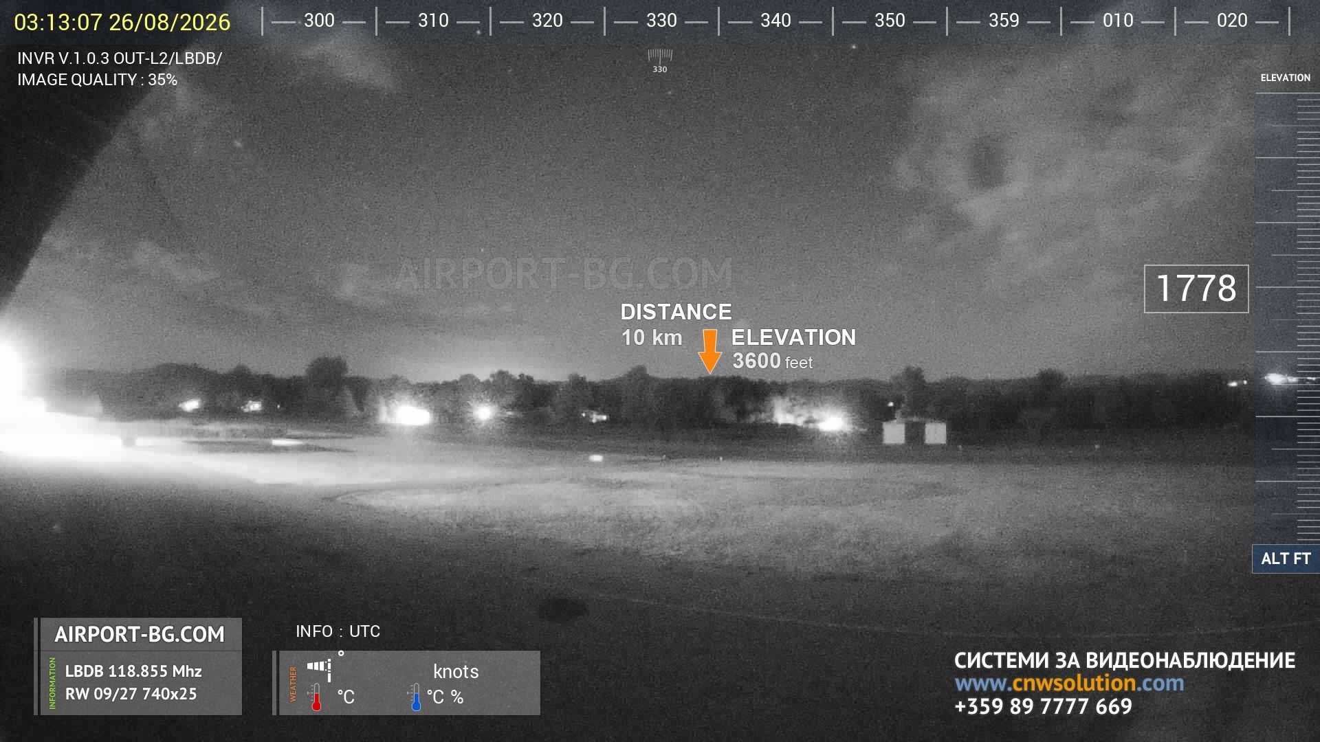Traffic Cam Dolna Bania › North-West: Dolna Banq airport, Kostenec