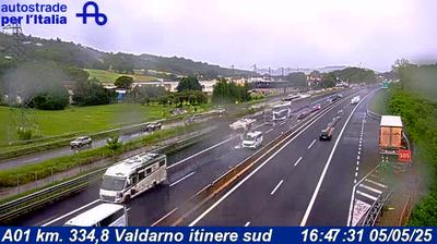 Preview delle webcam di Terranuova Bracciolini: A01 km. 334,8 Valdarno itinere sud