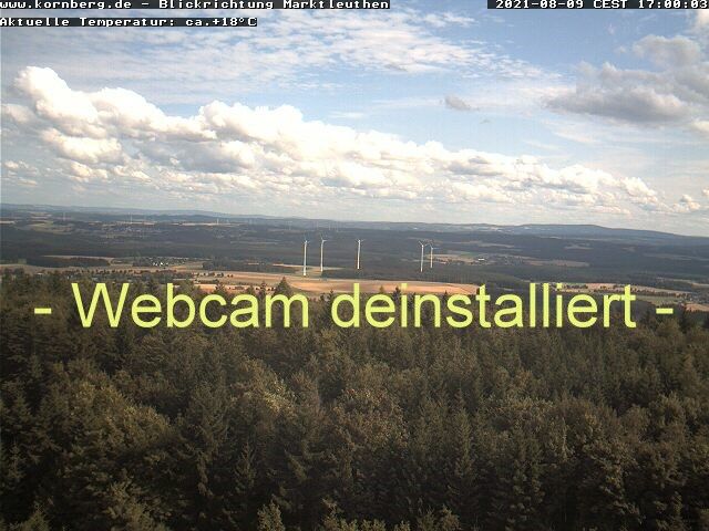 Traffic Cam Martinlamitzer Forst Nord › South: Großer Kornberg - Blick vom Großen Kornberg in Richtung Wunsiedel - Kösseine - Marktleuthen