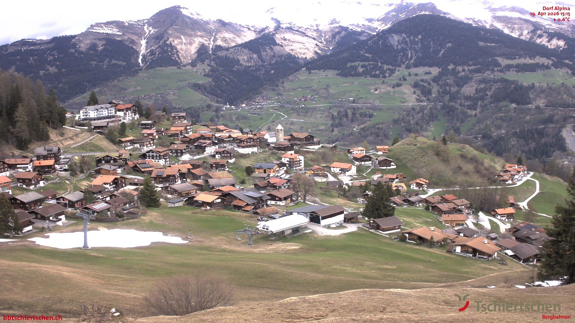 Tschiertschen: Graubünden, Schweiz - Dorf Talstation
