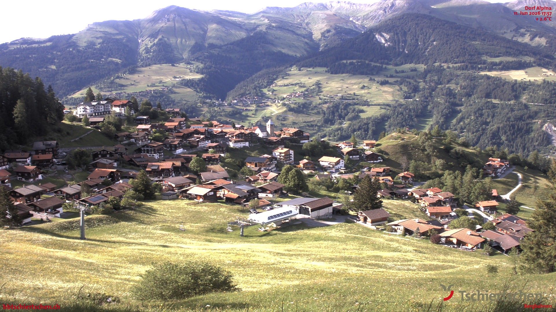Tschiertschen: Graubünden, Schweiz - Dorf Talstation