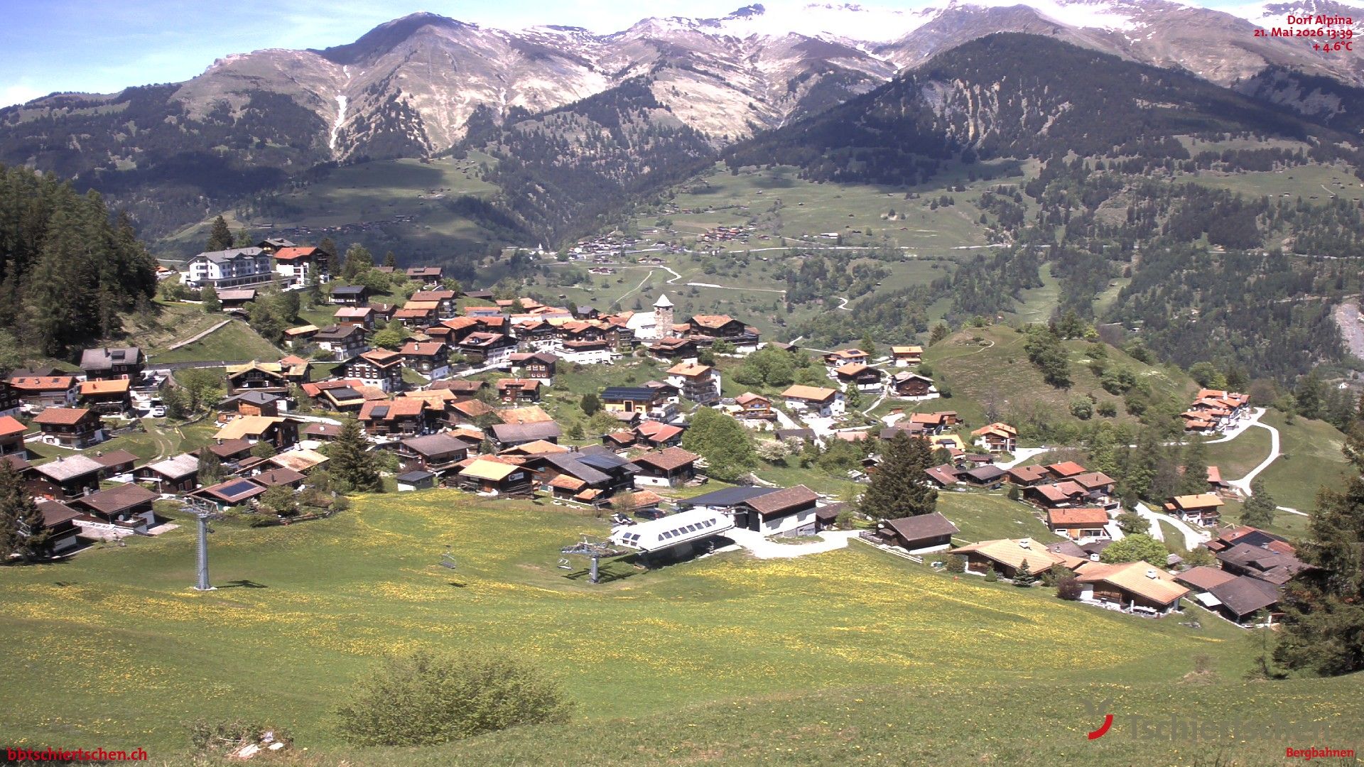 Tschiertschen: Graubünden, Schweiz - Dorf Talstation