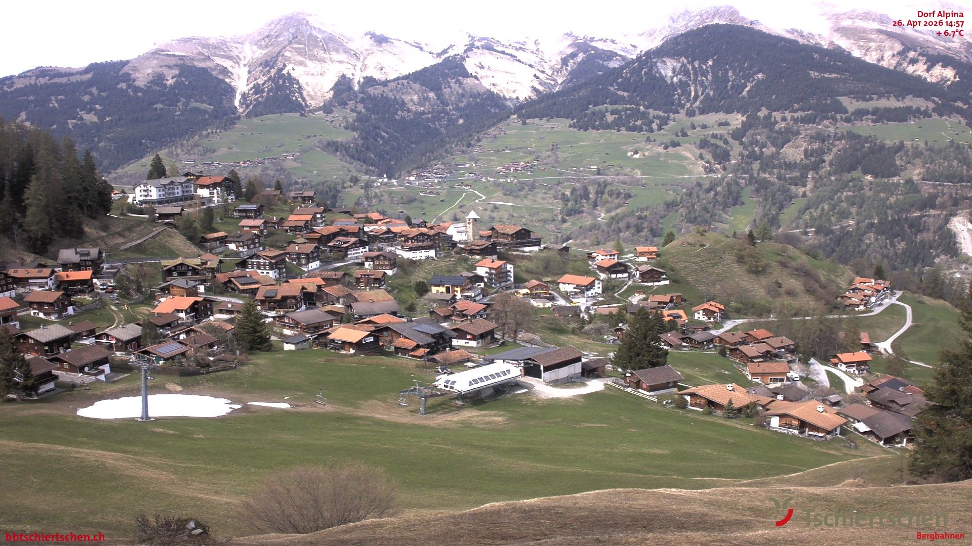Tschiertschen: Graubünden, Schweiz - Dorf Talstation