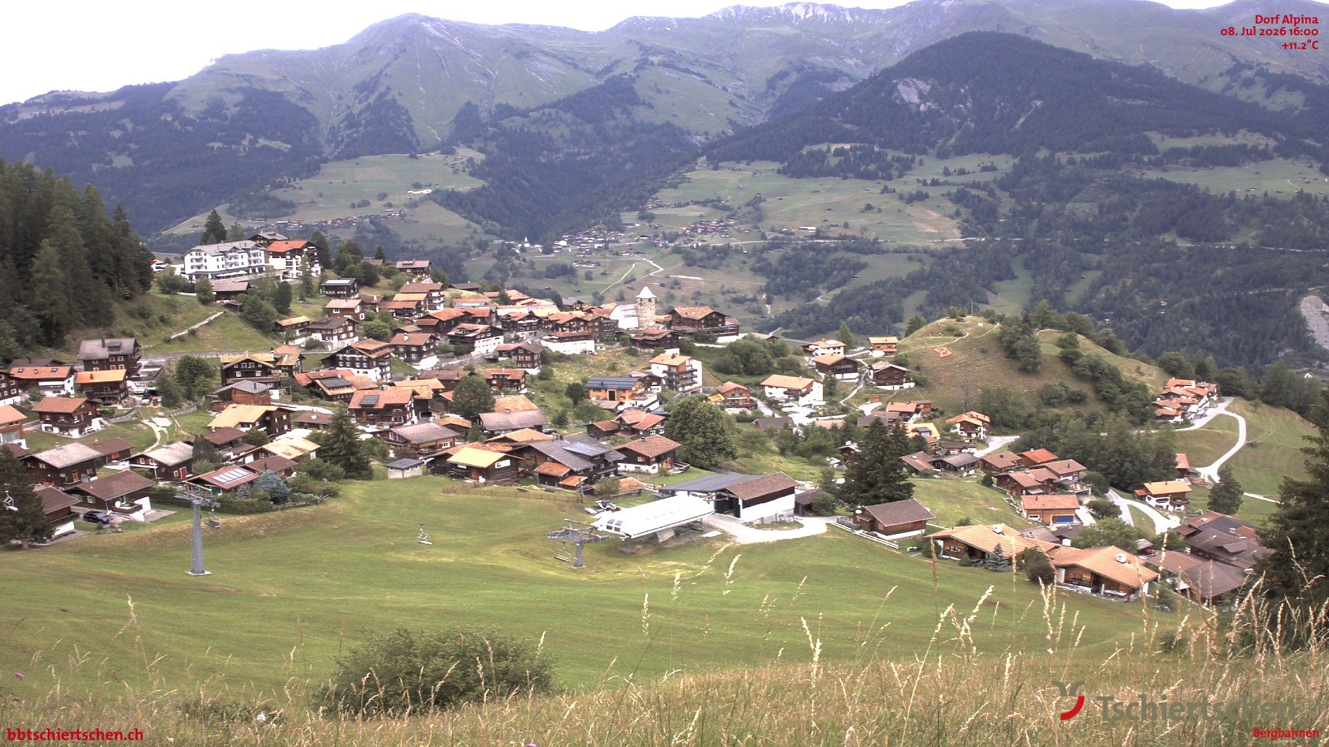 Tschiertschen: Graubünden, Schweiz - Dorf Talstation