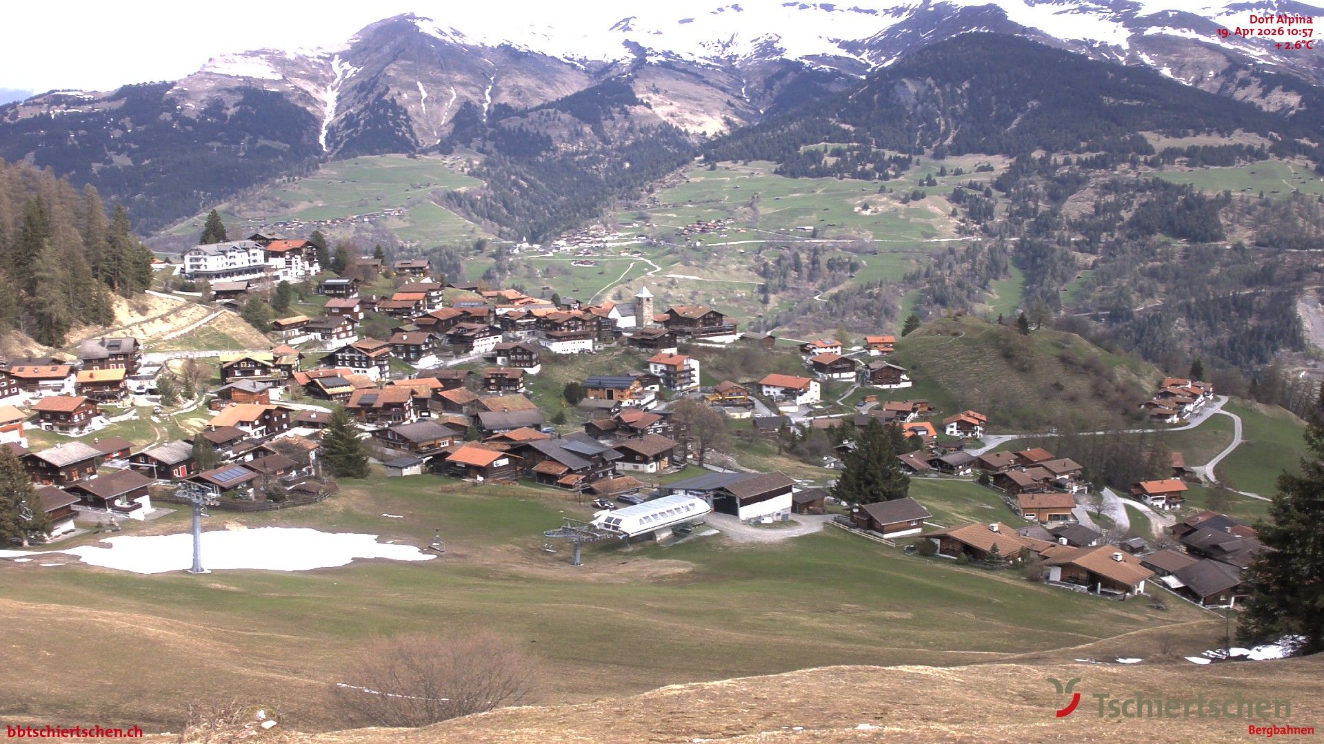 Tschiertschen: Graubünden, Schweiz - Dorf Talstation