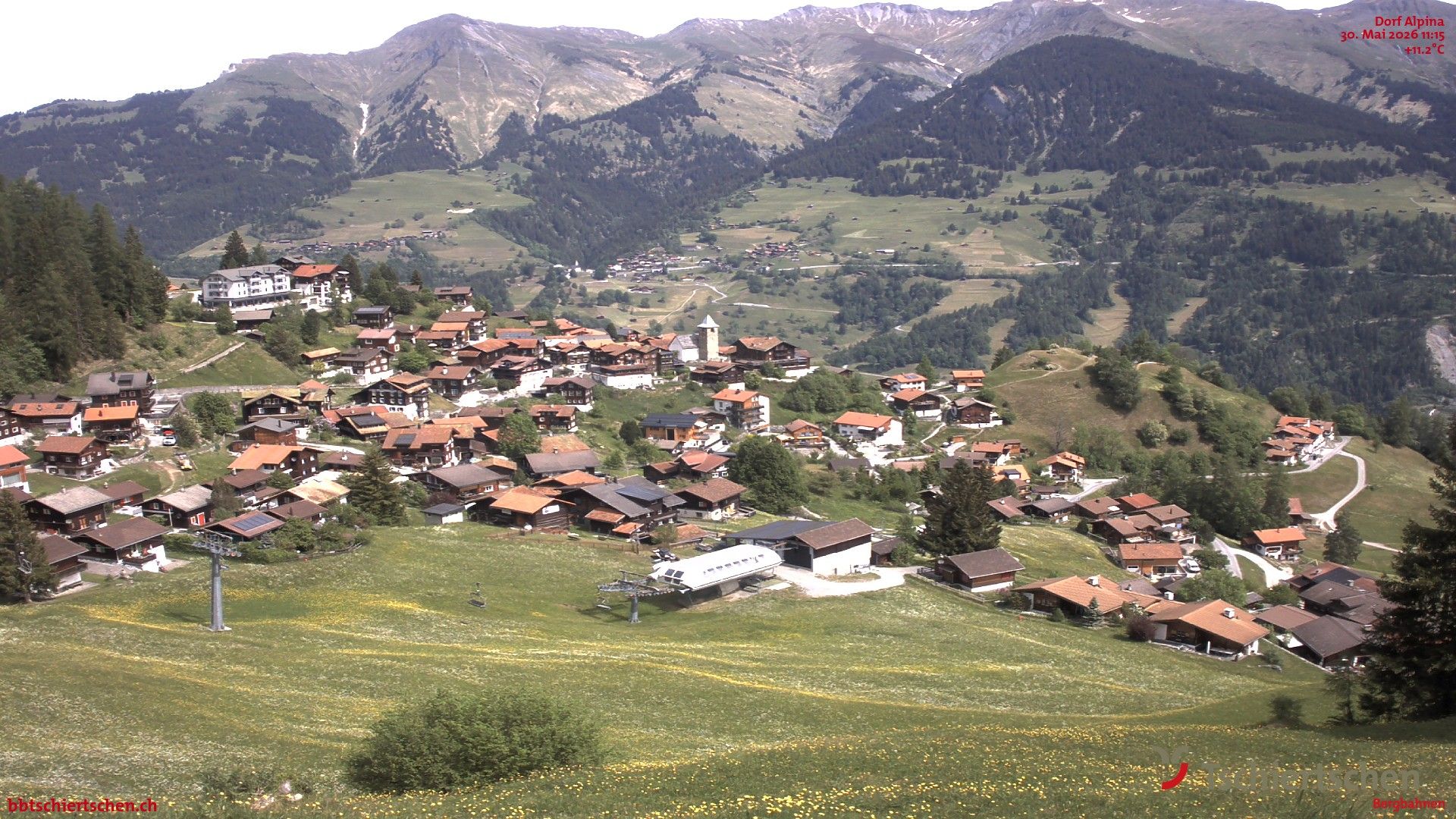 Tschiertschen: Graubünden, Schweiz - Dorf Talstation