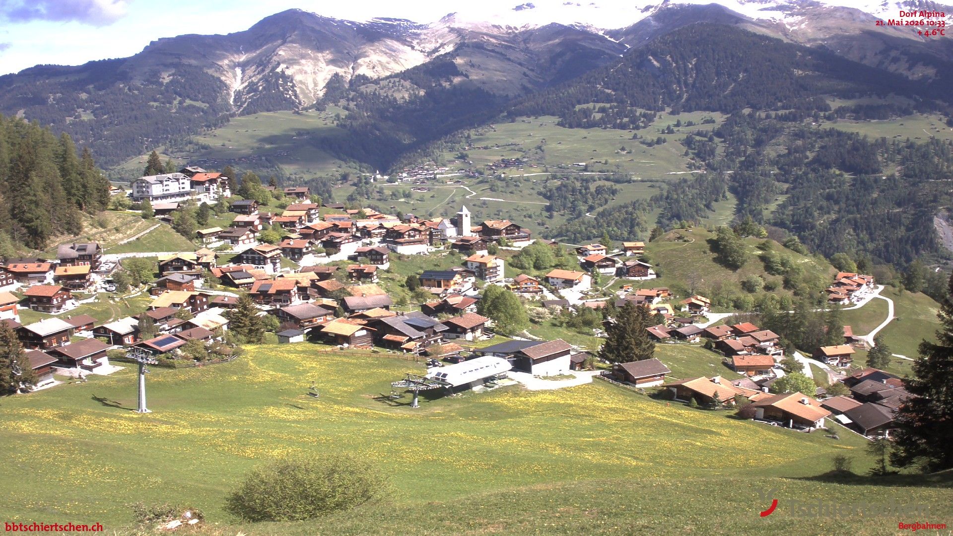 Tschiertschen: Graubünden, Schweiz - Dorf Talstation