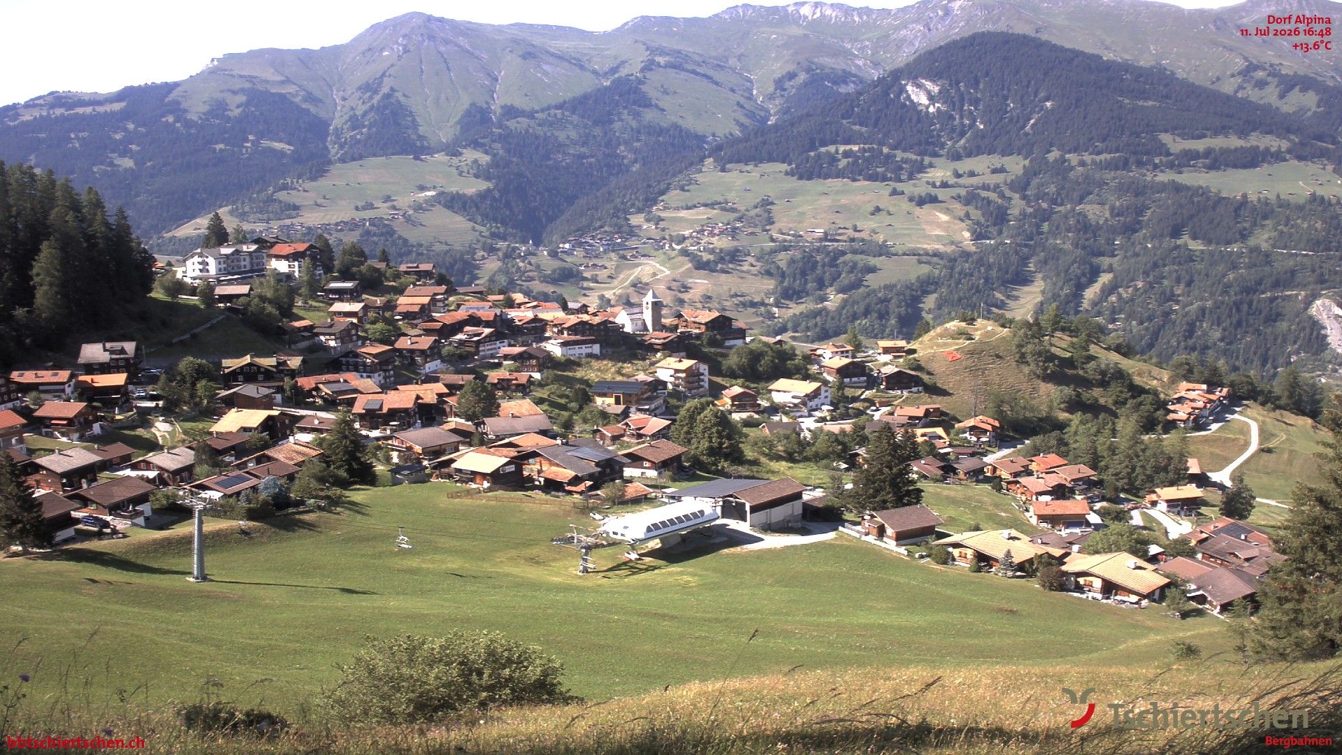 Tschiertschen: Graubünden, Schweiz - Dorf Talstation