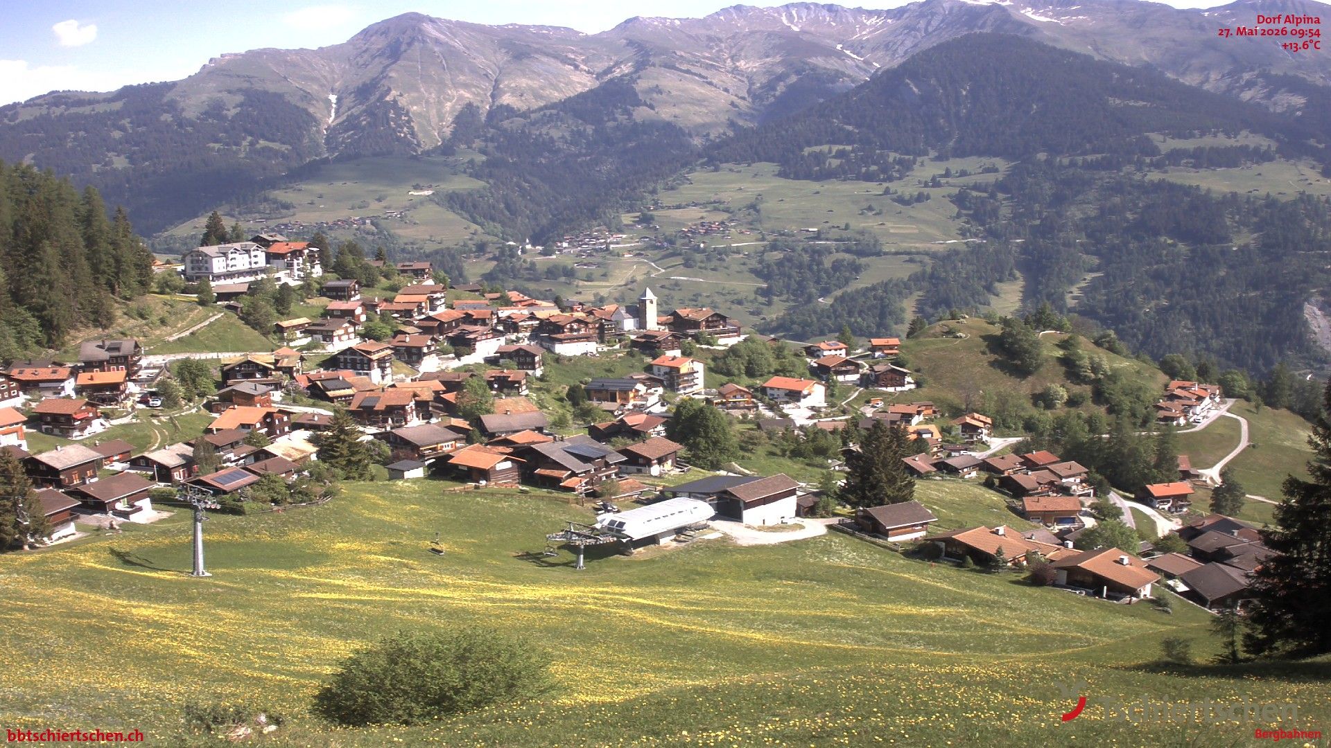 Tschiertschen: Graubünden, Schweiz - Dorf Talstation