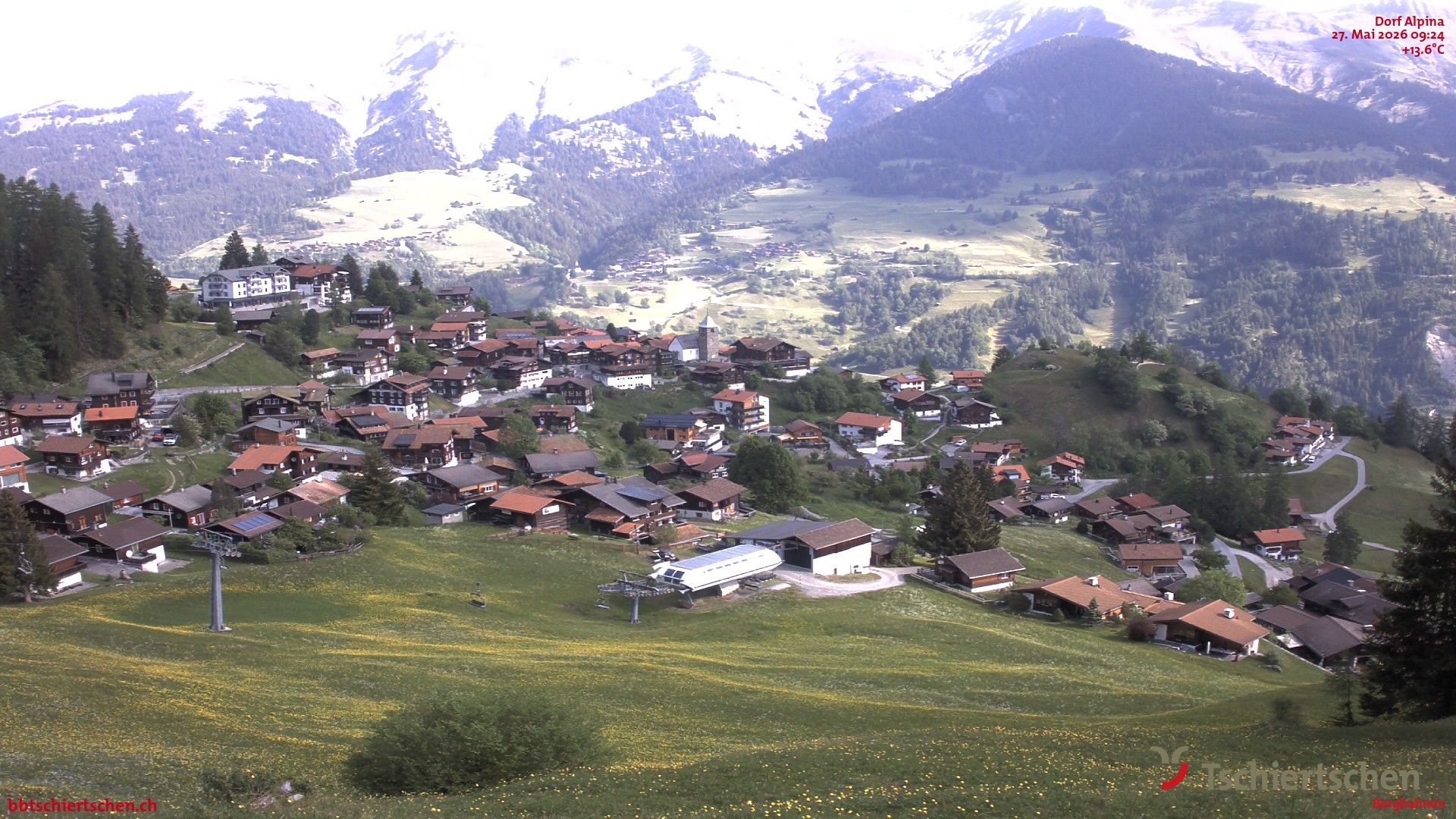 Tschiertschen: Graubünden, Schweiz - Dorf Talstation