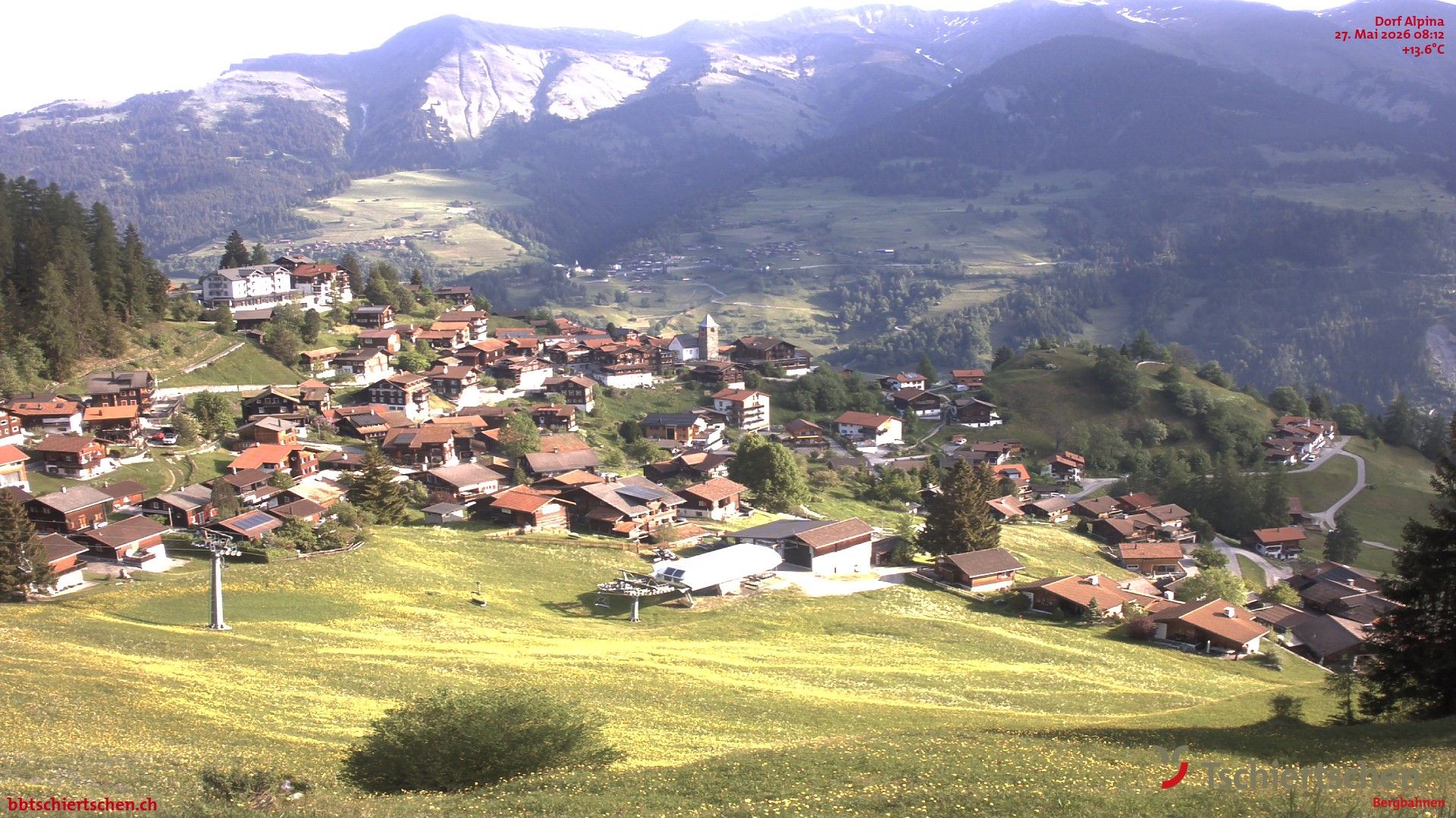 Tschiertschen: Graubünden, Schweiz - Dorf Talstation