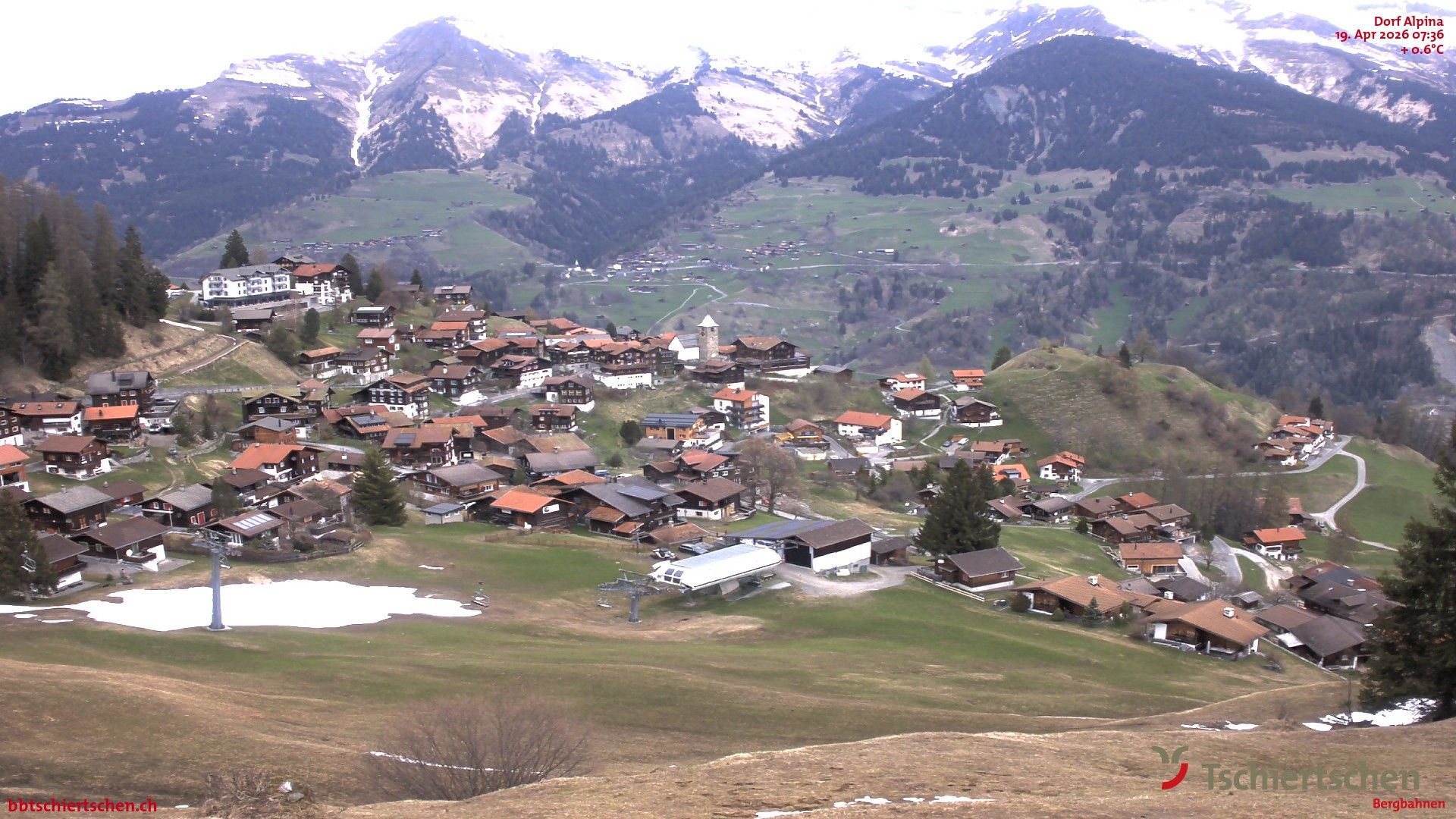 Tschiertschen: Graubünden, Schweiz - Dorf Talstation