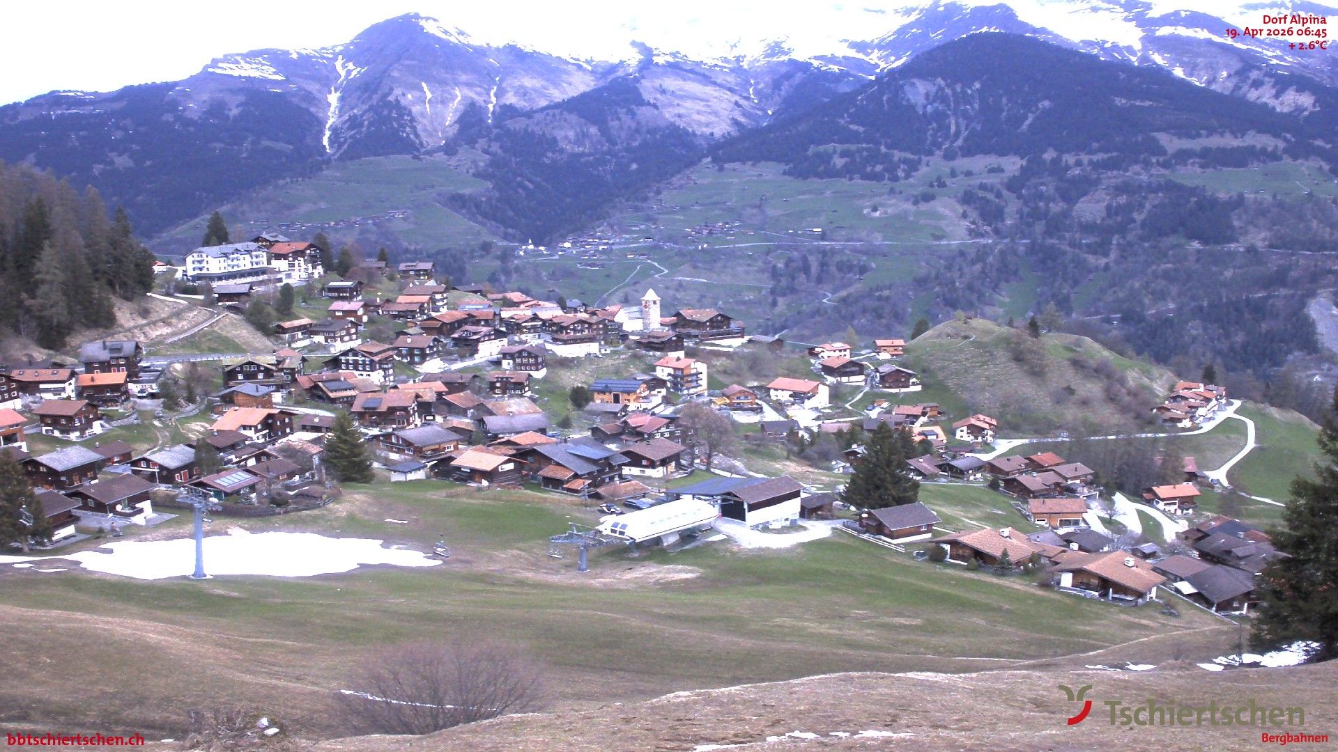 Tschiertschen: Graubünden, Schweiz - Dorf Talstation