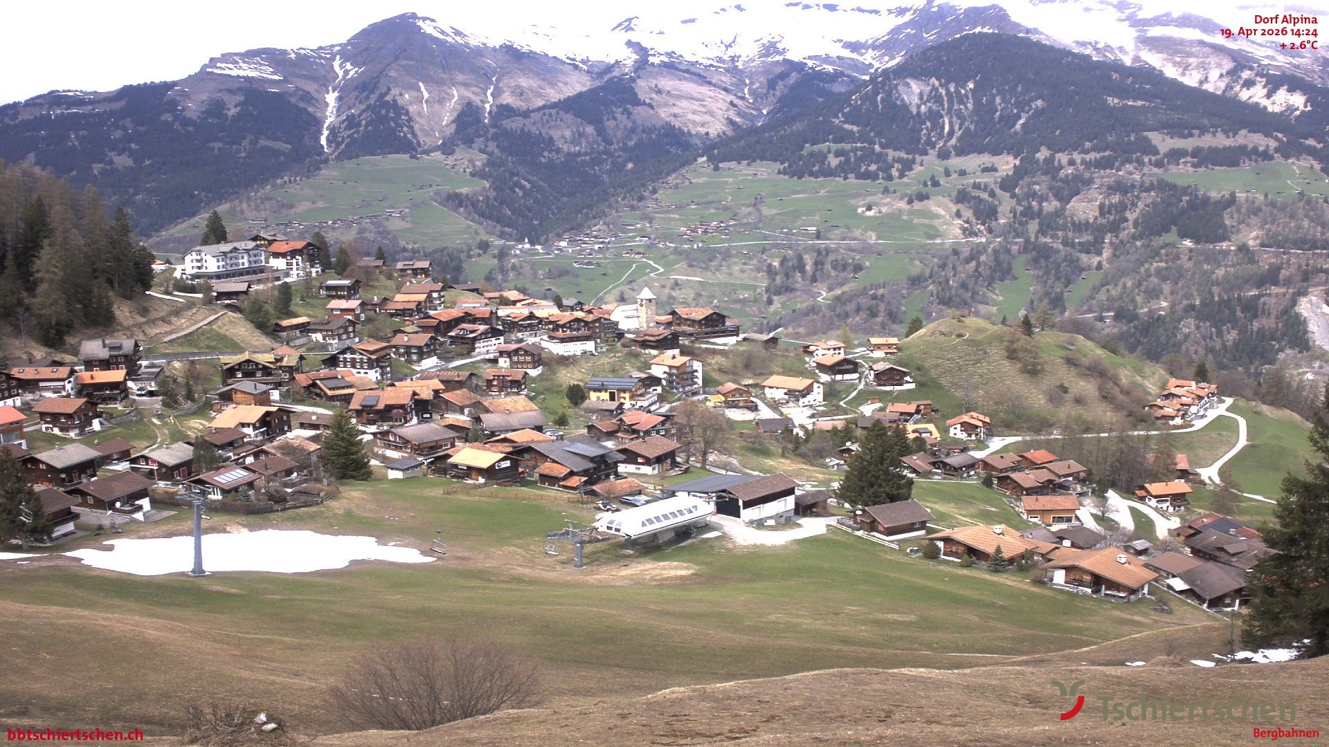 Tschiertschen: Graubünden, Schweiz - Dorf Talstation