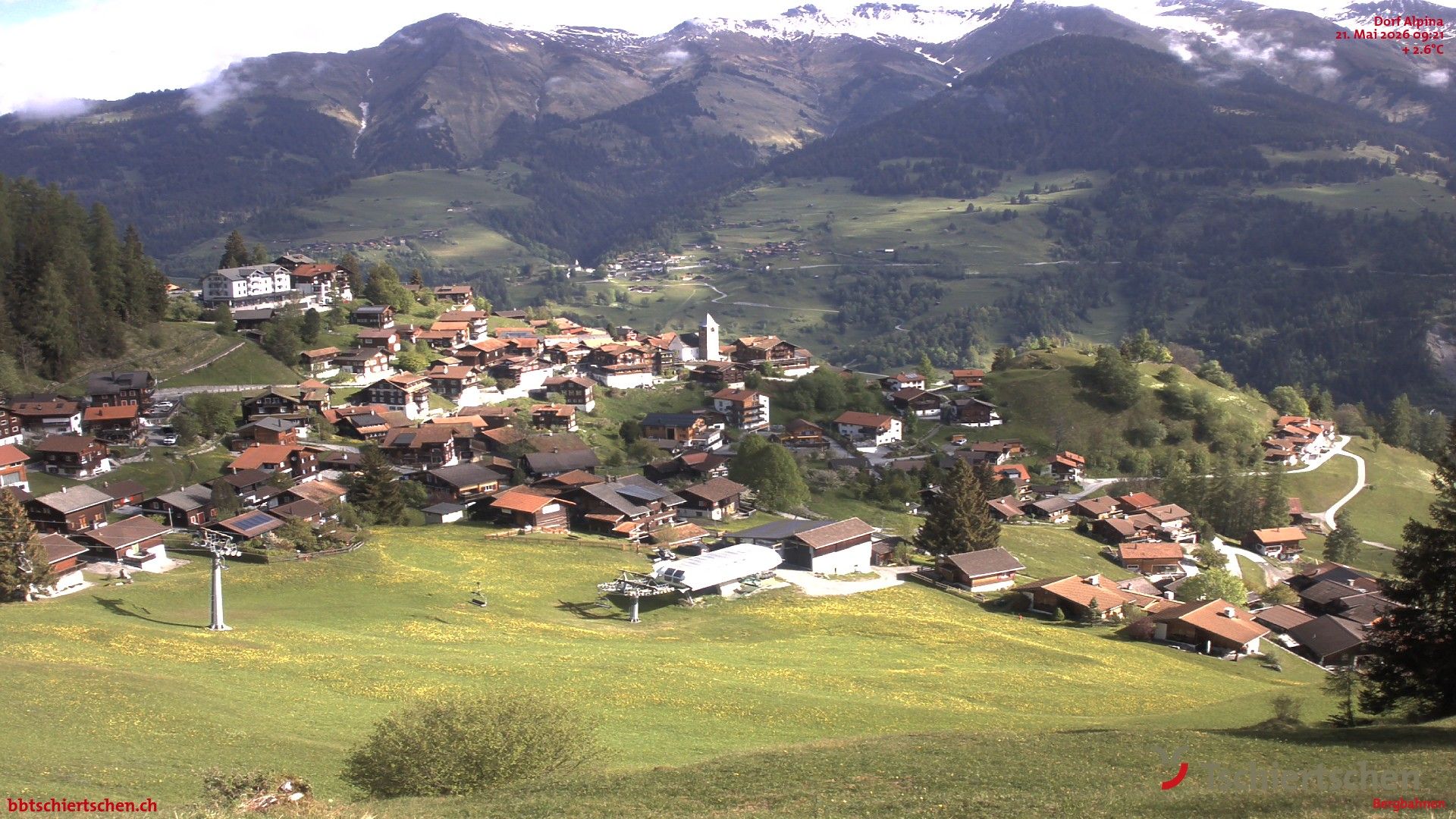 Tschiertschen: Graubünden, Schweiz - Dorf Talstation