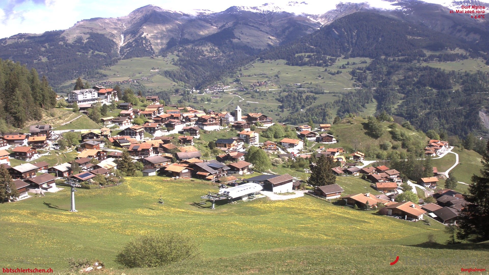 Tschiertschen: Graubünden, Schweiz - Dorf Talstation