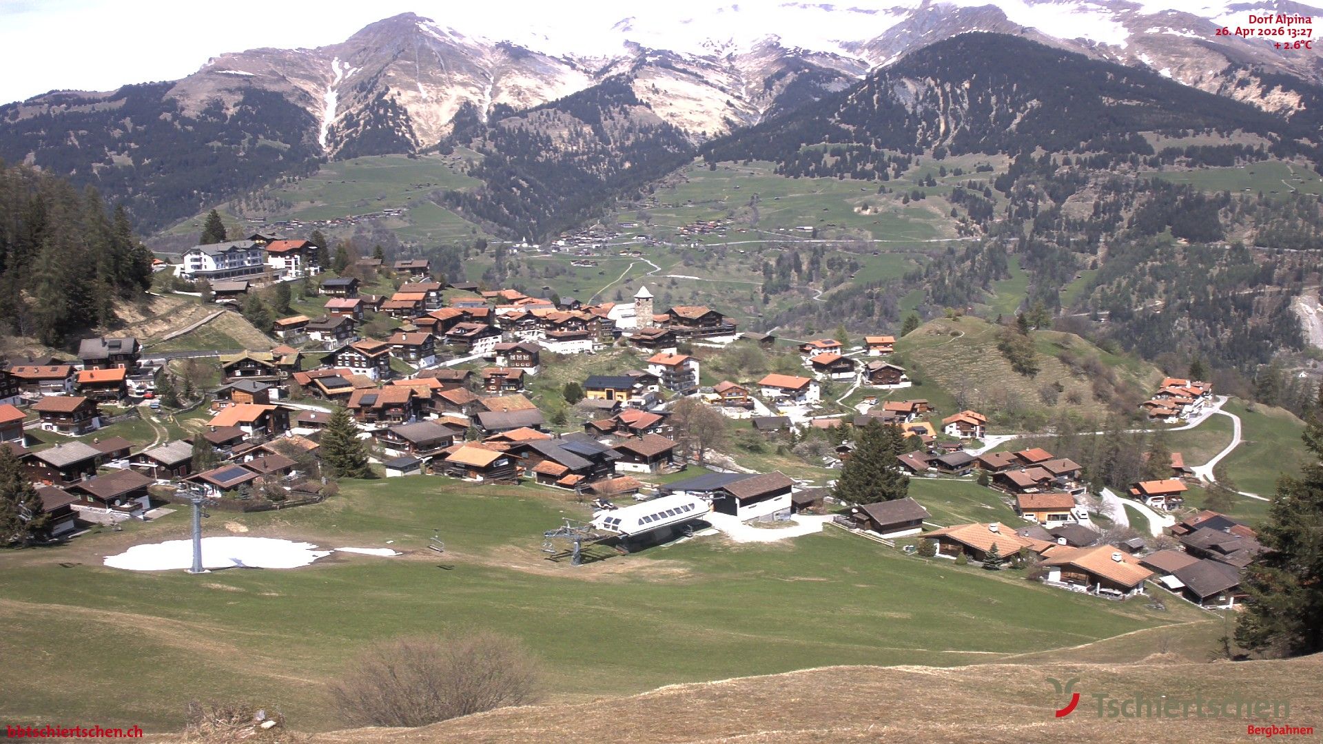 Tschiertschen: Graubünden, Schweiz - Dorf Talstation