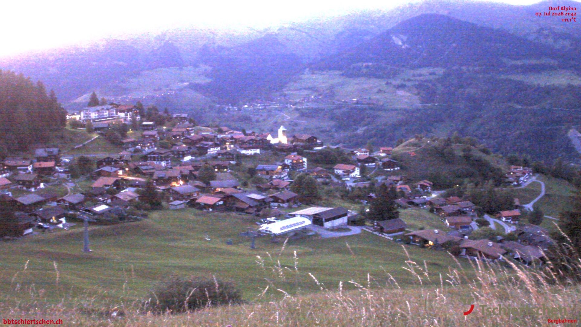Tschiertschen: Graubünden, Schweiz - Dorf Talstation