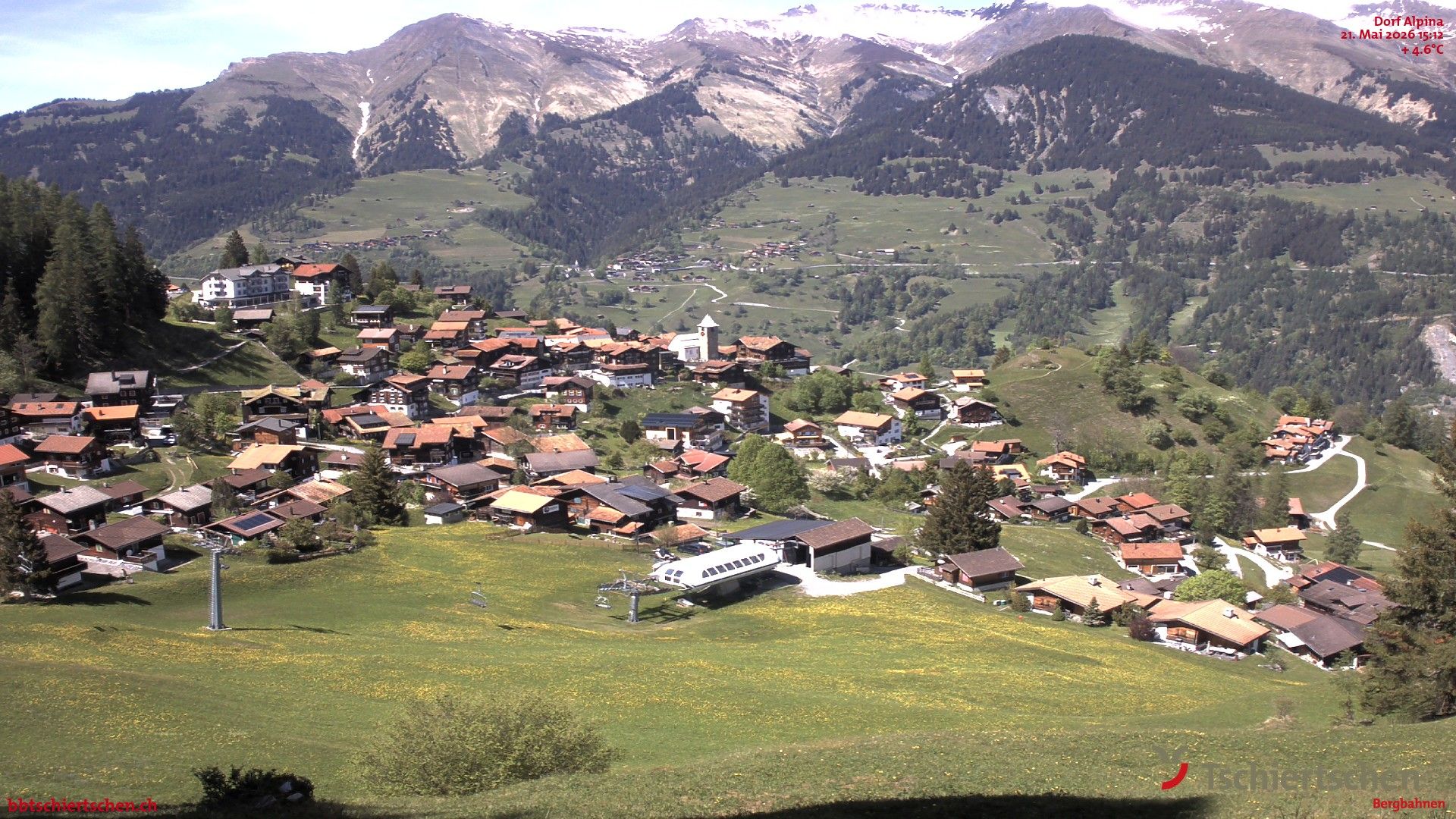 Tschiertschen: Graubünden, Schweiz - Dorf Talstation
