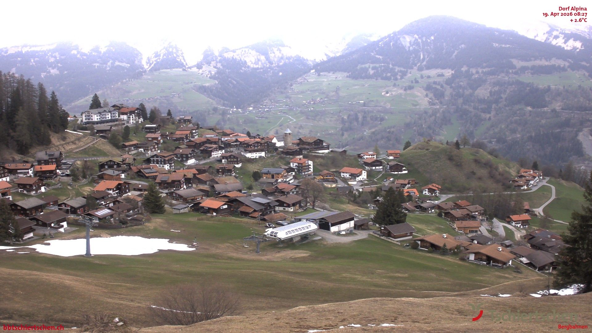 Tschiertschen: Graubünden, Schweiz - Dorf Talstation