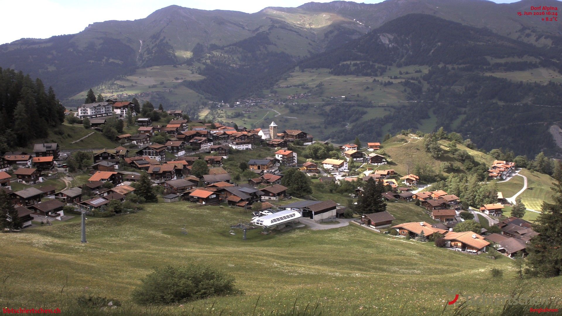 Tschiertschen: Graubünden, Schweiz - Dorf Talstation