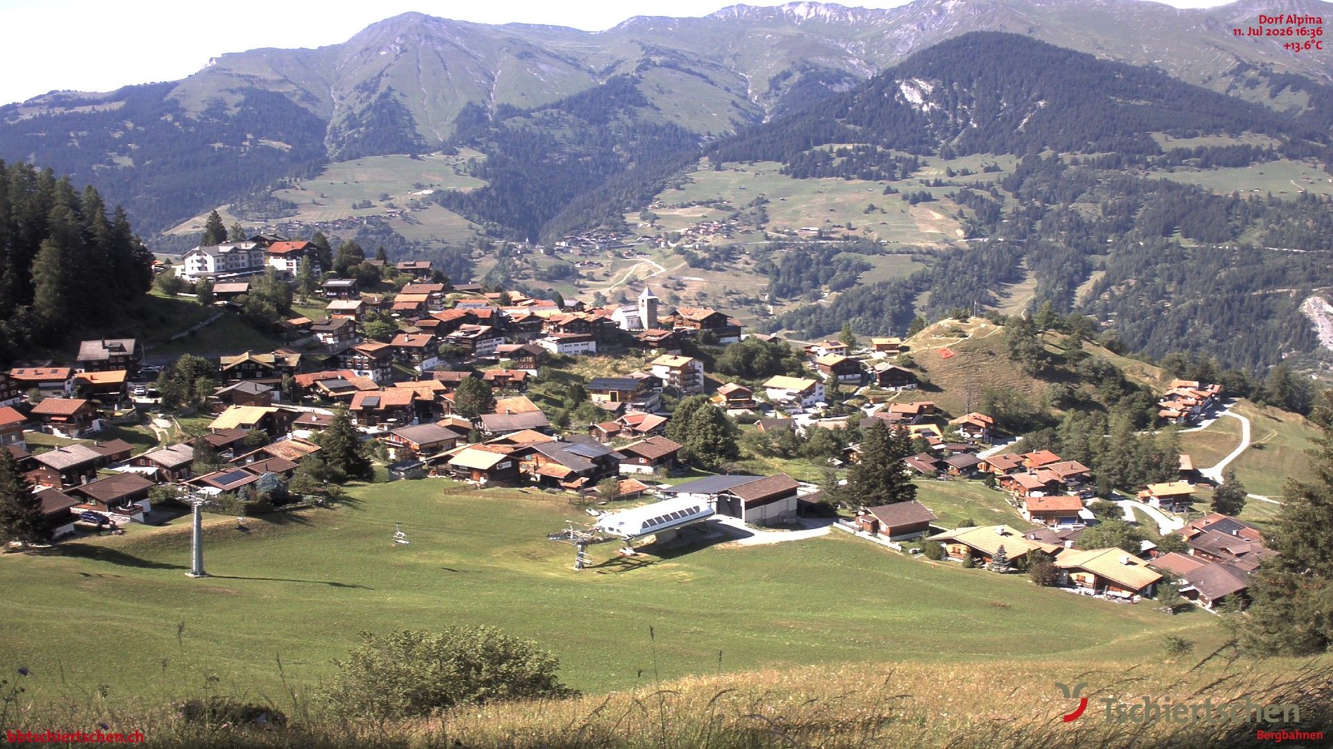 Tschiertschen: Graubünden, Schweiz - Dorf Talstation