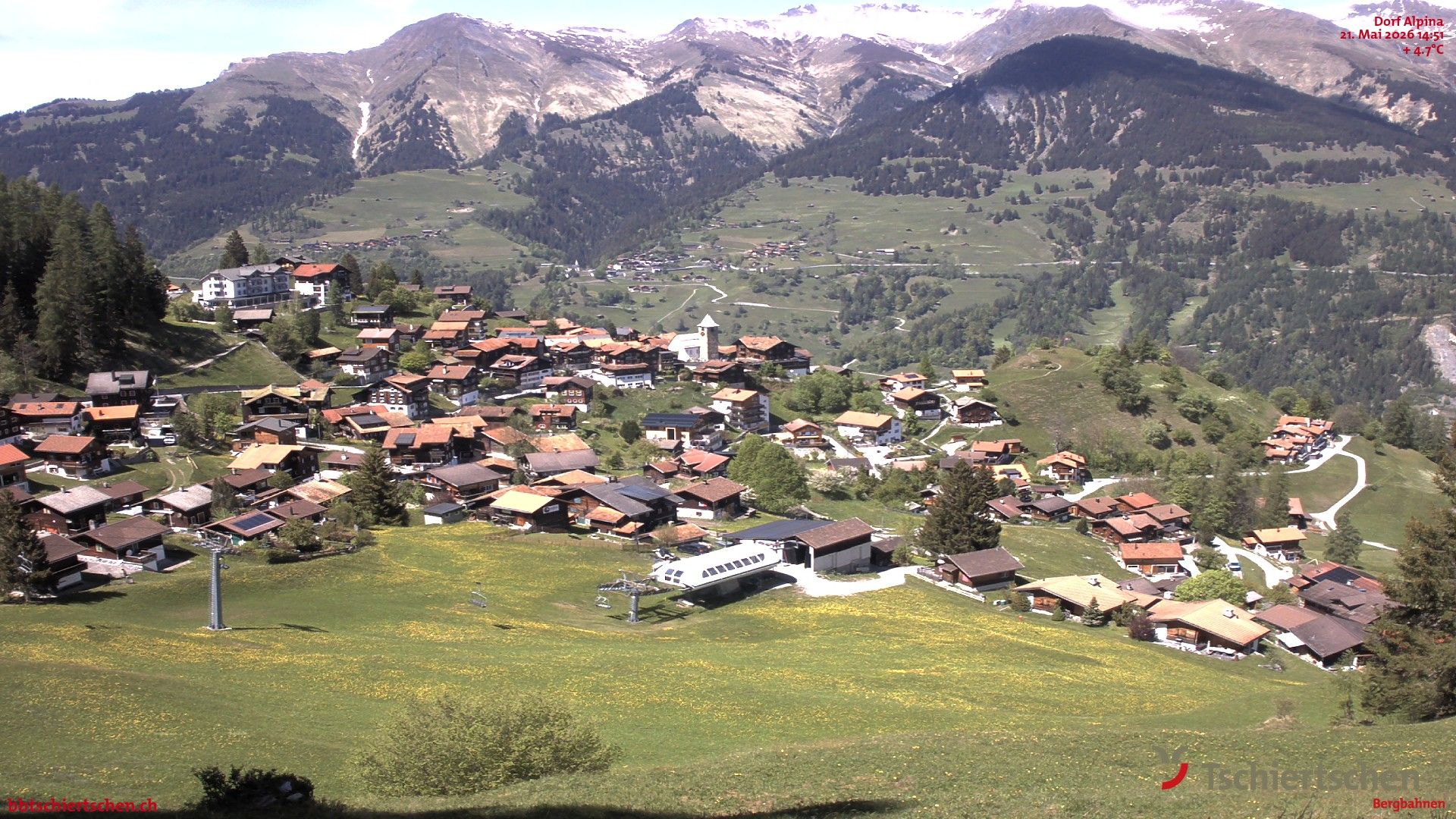 Tschiertschen: Graubünden, Schweiz - Dorf Talstation