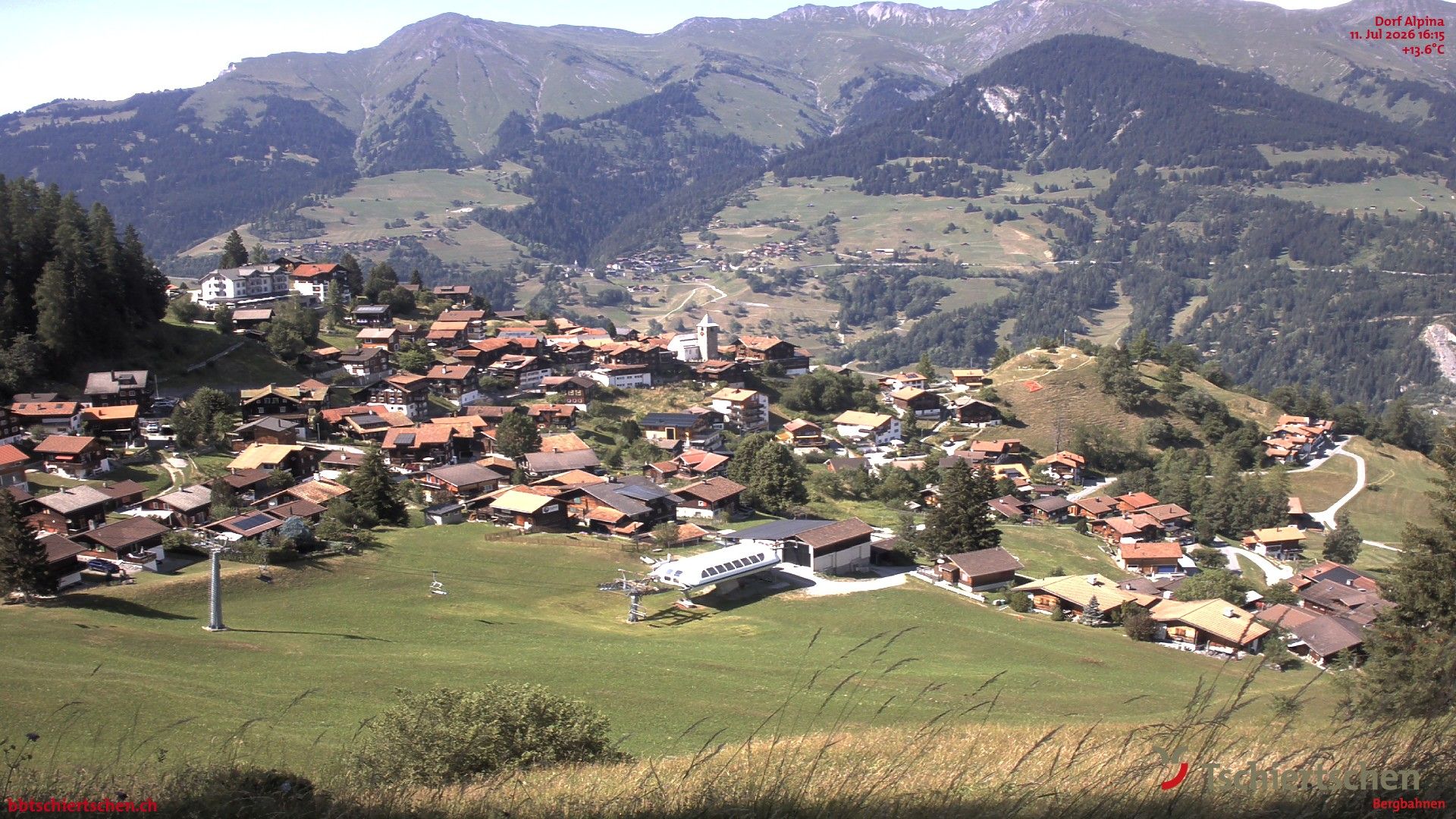 Tschiertschen: Graubünden, Schweiz - Dorf Talstation